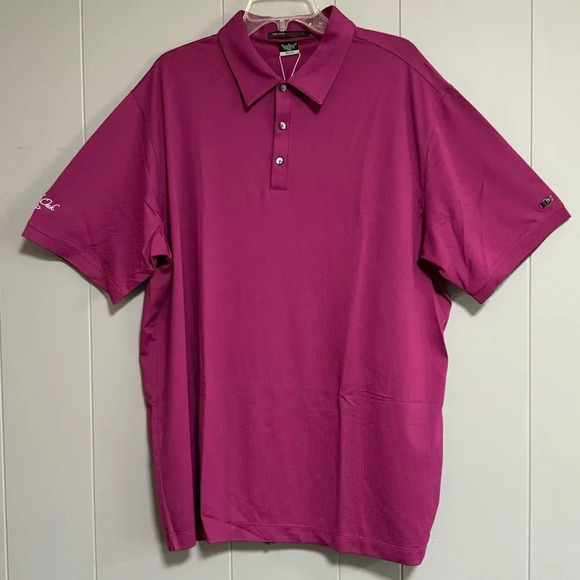 Nike Other - NWT NIKE Tiger Woods Fuschia Dri-Fit Short Sleeve Golf Polo Size XL Fallen Oak